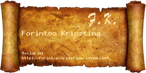 Forintos Krisztina névjegykártya