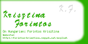 krisztina forintos business card